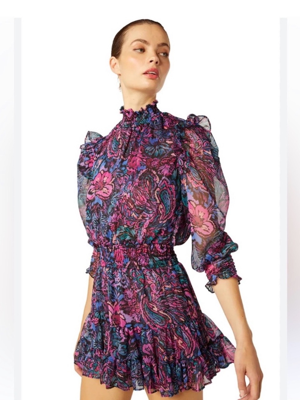 Misa Los Angeles Pink Gianna Dress in Electric Fold